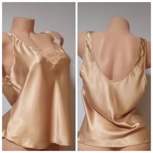 Vintage Maidenform Nude Lace & Silk Cami